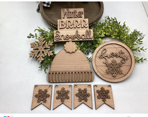 Winter Tiered Tray With Stocking Hat # 511