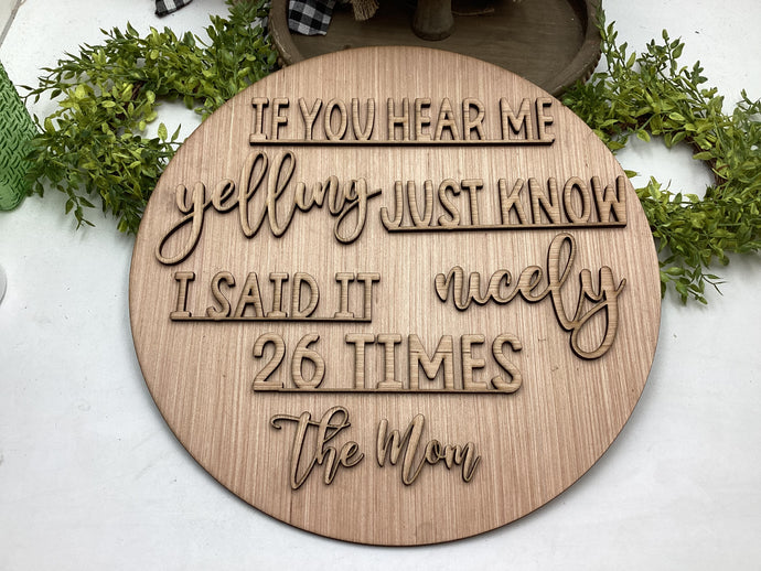 Yelling Door Hanger # 625