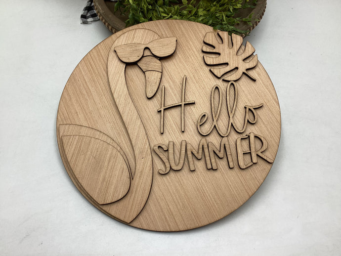 Hello Summer Flamingo Hanger # 592