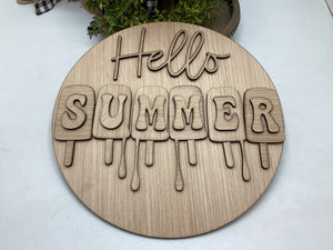 Hello Summer Popsicle Door Hanger # 593
