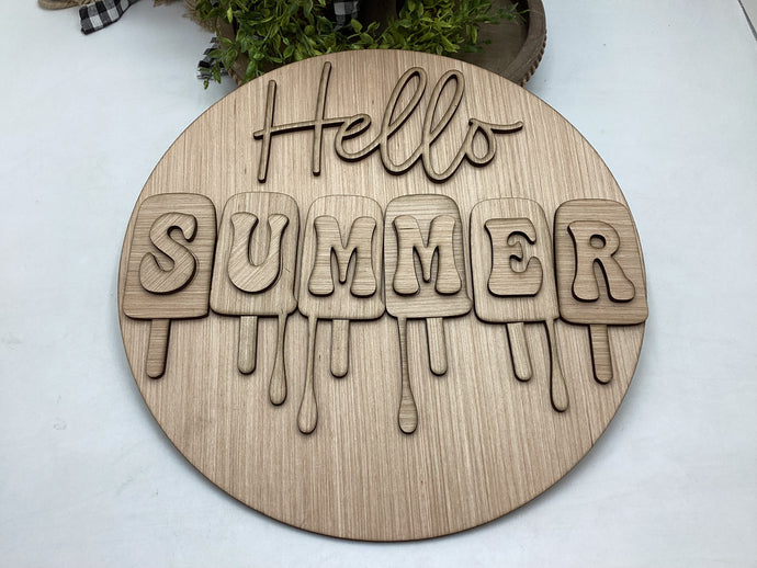 Hello Summer Popsicle Door Hanger # 593