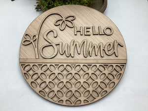 Hello Summer Bent Flower Door Hanger # 591