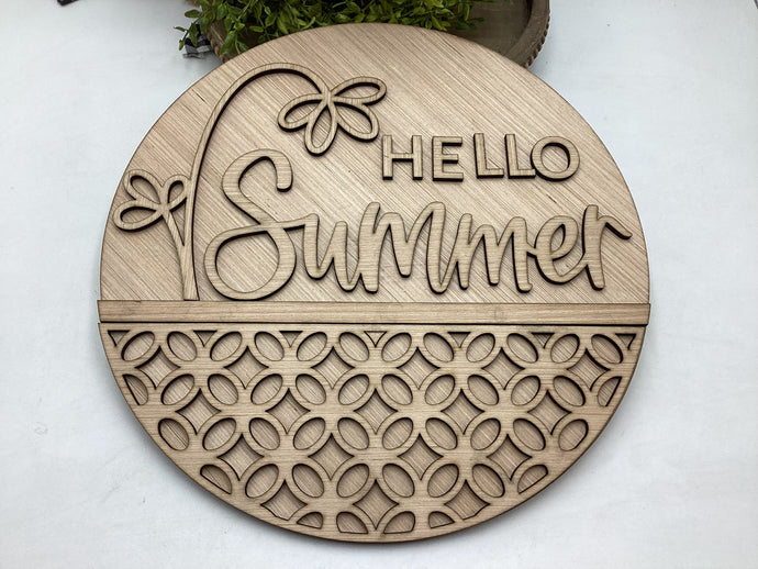 Hello Summer Bent Flower Door Hanger # 591