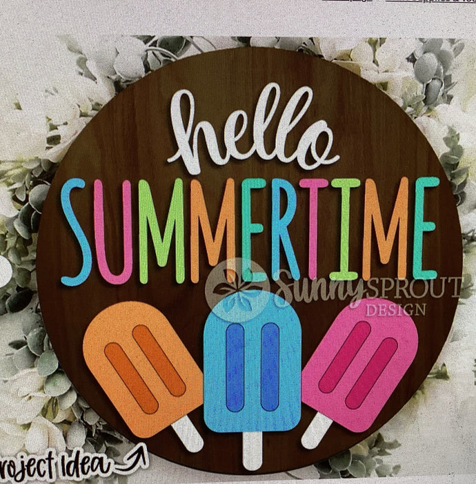 Hello Summertime Door Hanger # 718