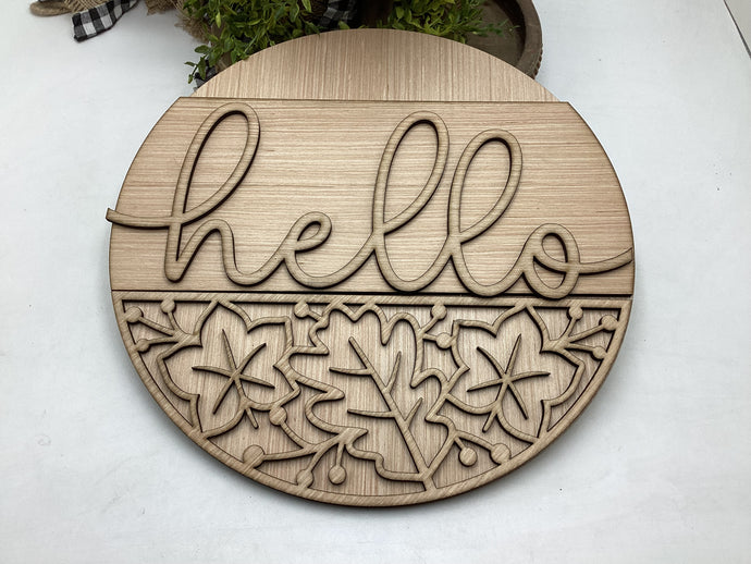 Hello Leaf Door Hanger # 588