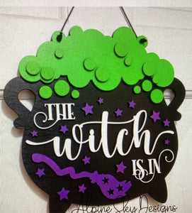 Witch Cauldron Door Hanger # 624