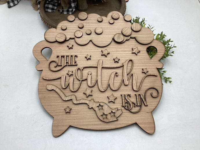 Witch Cauldron Door Hanger # 624