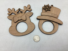 Load image into Gallery viewer, Snowman and Reindeer Ornament # 632
