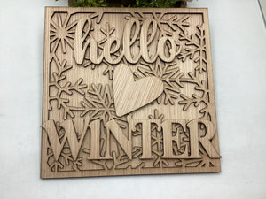 Hello Winter Sign # 596