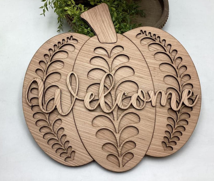 Welcome Filigree Pumpkin Door Hanger # 650