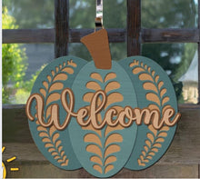 Load image into Gallery viewer, Welcome Filigree Pumpkin Door Hanger # 650
