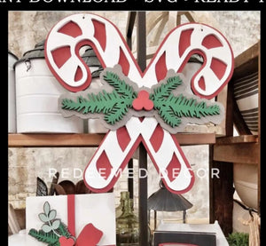 Candy Cane Door Hanger # 563