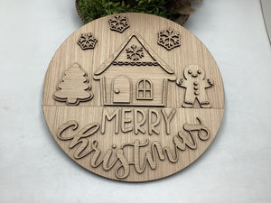 Merry Christmas Gingerbread Door Hanger #521