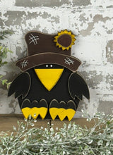 Load image into Gallery viewer, Primitive Sunflower Crow Shelf Sitter  #520
