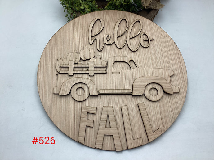 Hello Fall Pumpkin Truck Door Hanger #526