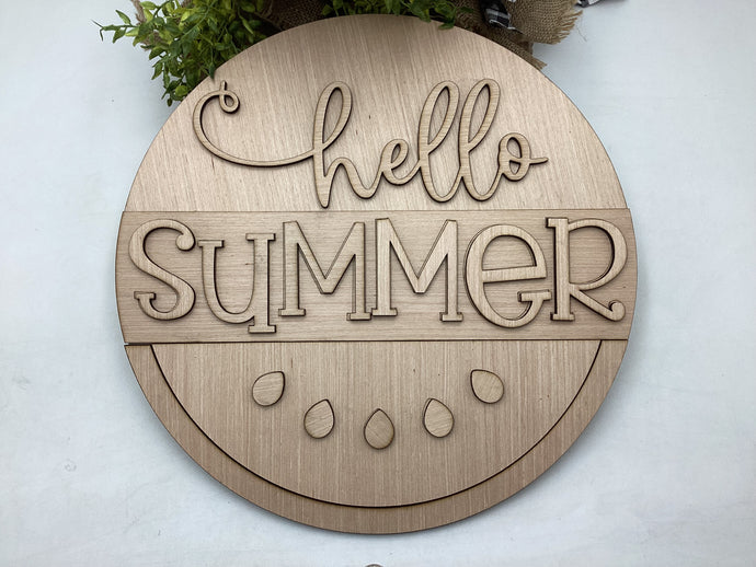 Hello Summer Watermelon Door Hanger # 506