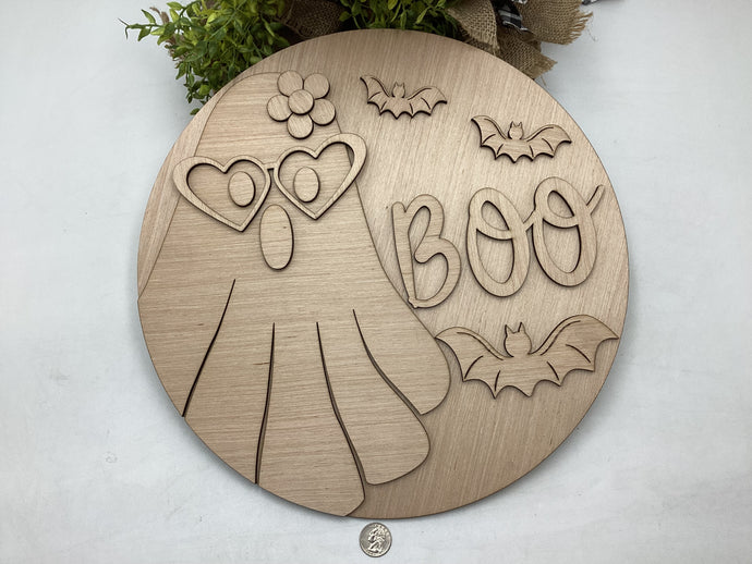 Boo Ghost With Glasses Door Hanger # 720