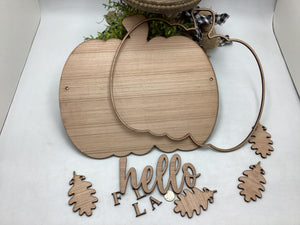 Hello Fall  Hanging Leaves Door Hanger # 694