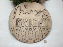 Load image into Gallery viewer, Merry &amp; Bright Door Hanger With Trees # 741
