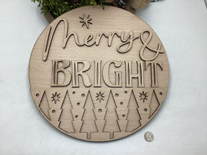 Merry & Bright Door Hanger With Trees # 741