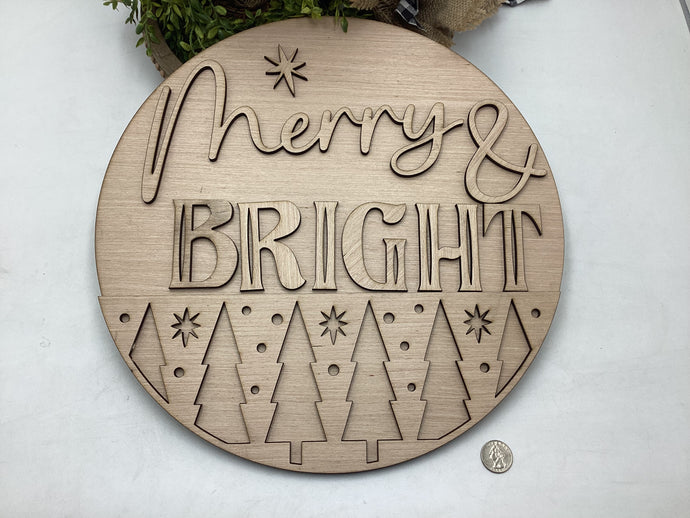 Merry & Bright Door Hanger With Trees # 741