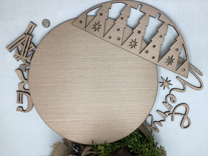 Merry & Bright Door Hanger With Trees # 741