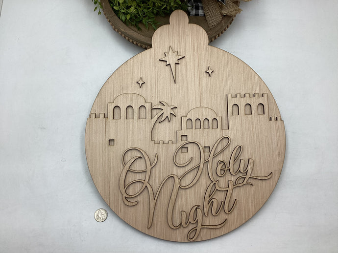O Holy Night Door Hanger With Village # 763