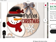 Load image into Gallery viewer, Merry Christmas Snowman Door Hanger # 784
