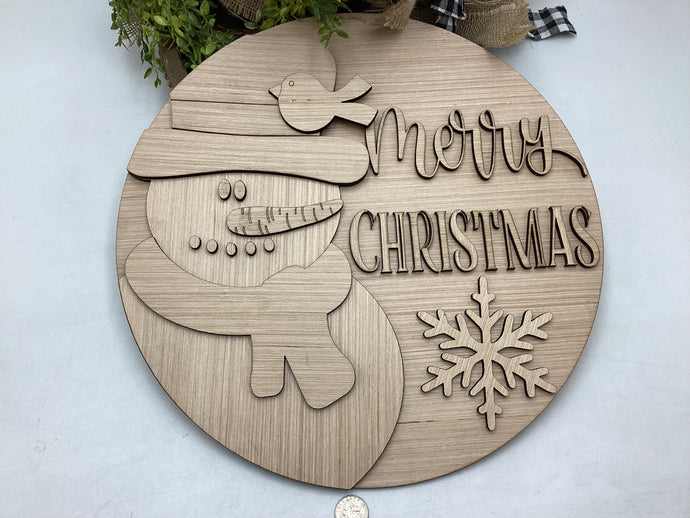 Merry Christmas Snowman Door Hanger # 784