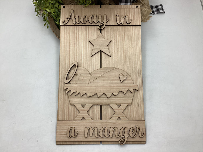 Away In A Manger Pallet Sign # 780