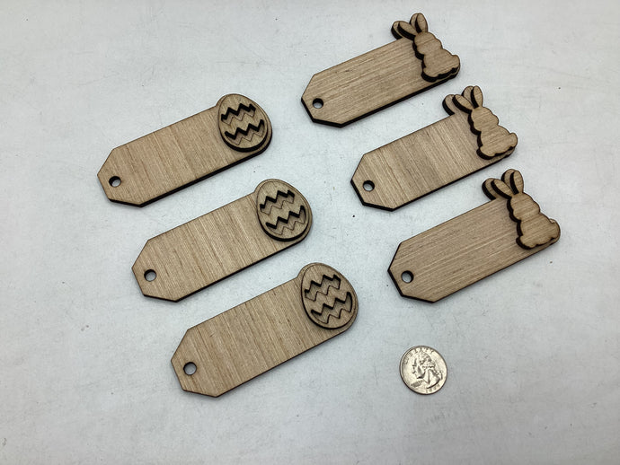 6 Pack Egg & Bunny Basket Tags # 793