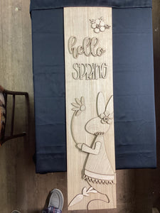 Hello Spring Porch Sign With Rabbit # 812