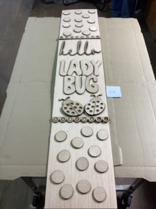 Hello Lady Bug Porch Sign Letters # 836
