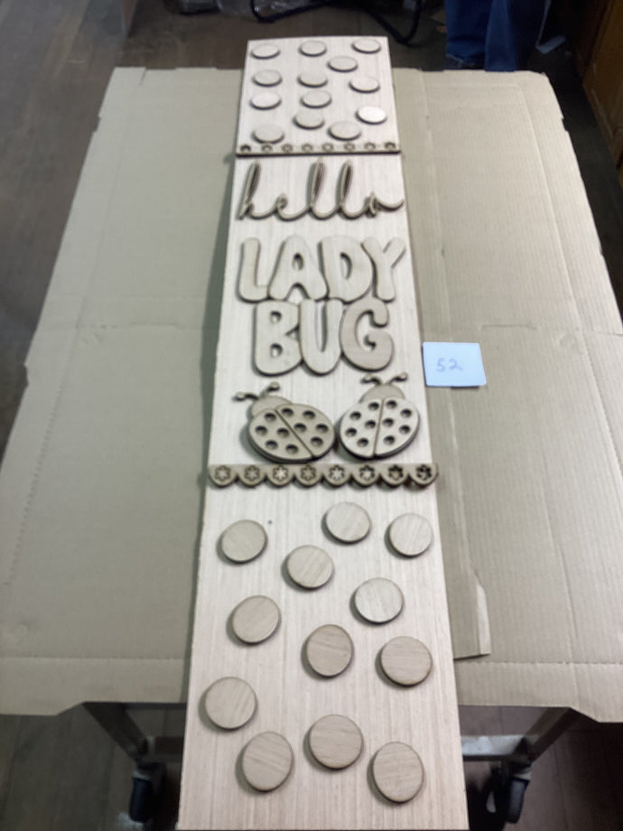 Hello Lady Bug Porch Sign Letters # 836