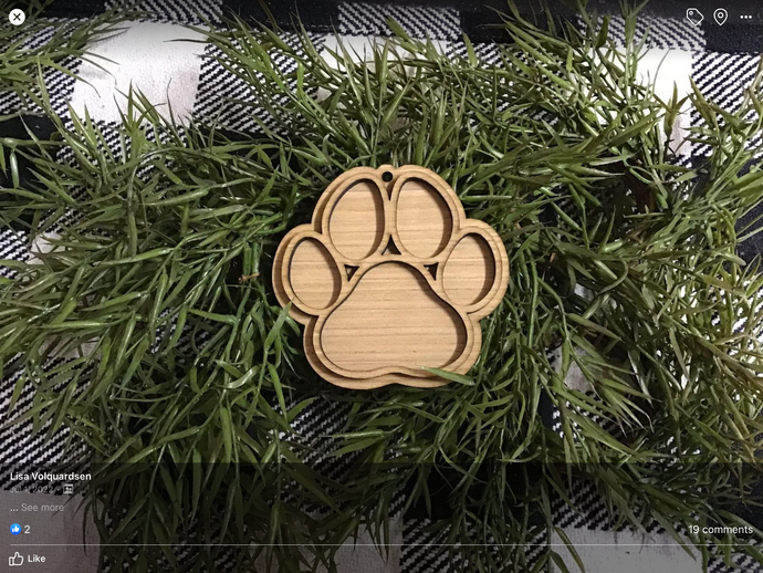 Large Dog Paw Door Hanger # 545