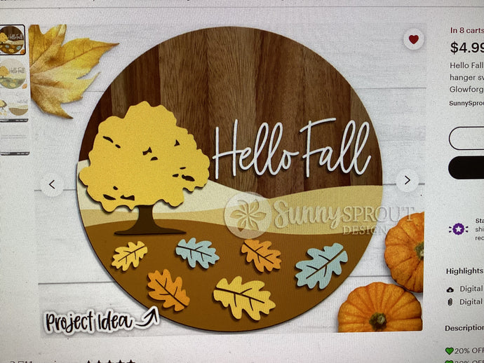 Hello Fall Door Hanger # 693