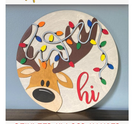 Reindeer with Lights Door Hanger Kit # 702