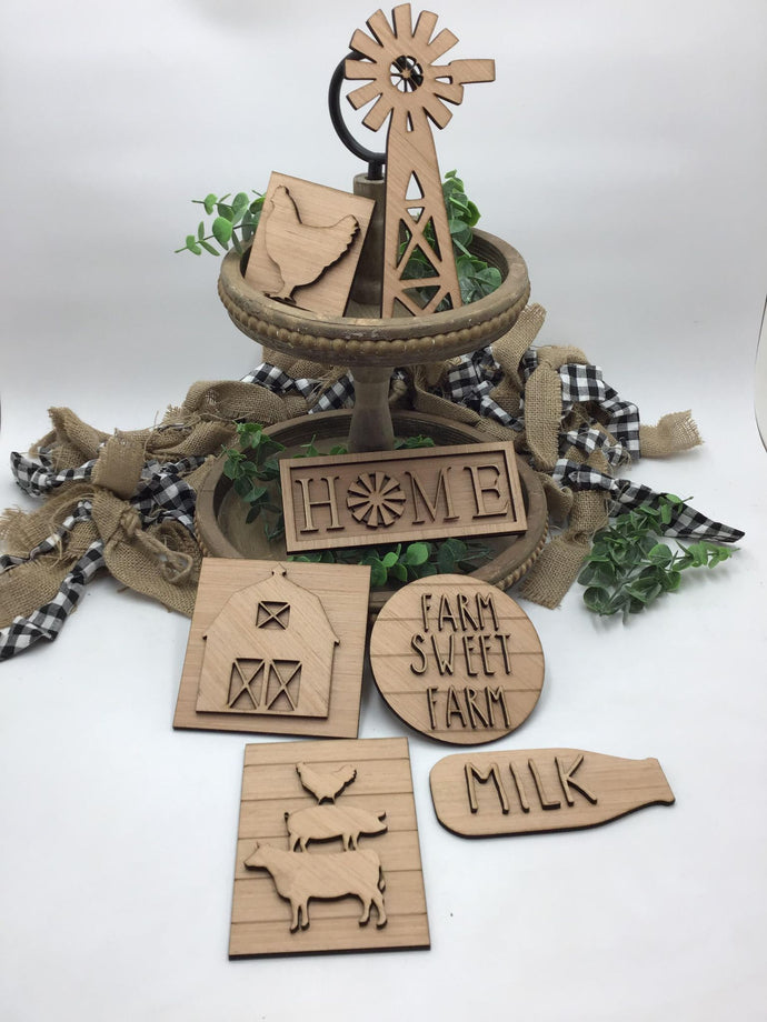 Farmhouse Tiered Tray Set #508